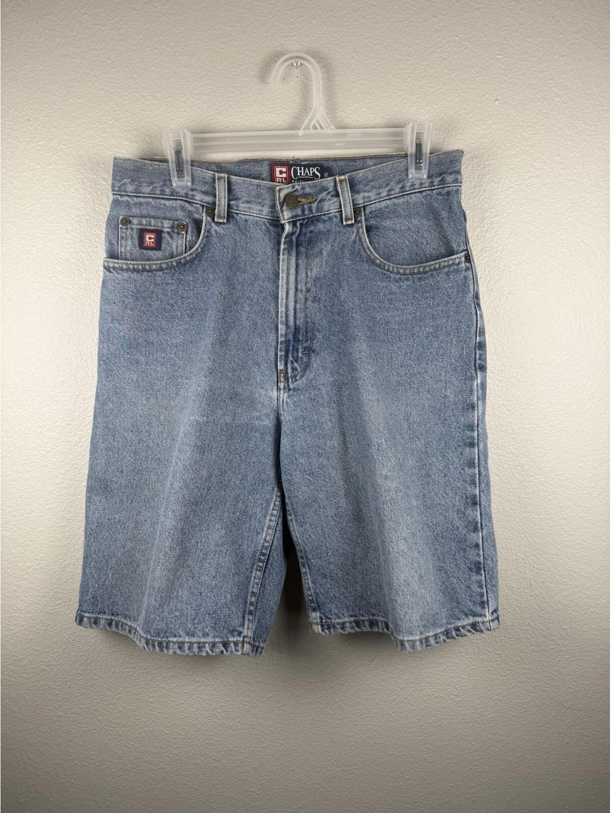 Vtg 90s Chaps Ralph Lauren Denim Jorts Dark Stone Mens Size 30 Inseam 10 Y2k